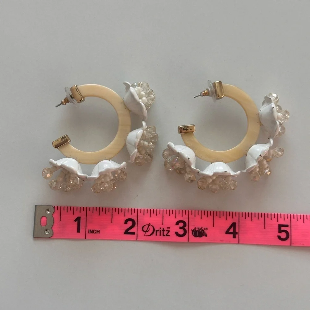 BaubleBar Floral Hoop Earrings
